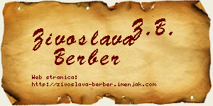 Živoslava Berber vizit kartica